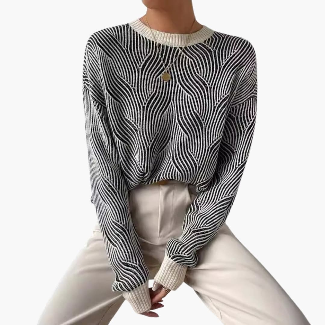 Fashionable Ladies Cable Knit Sweater - Vossary