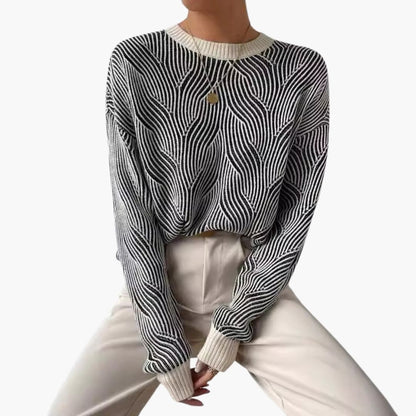 Fashionable Ladies Cable Knit Sweater - Vossary
