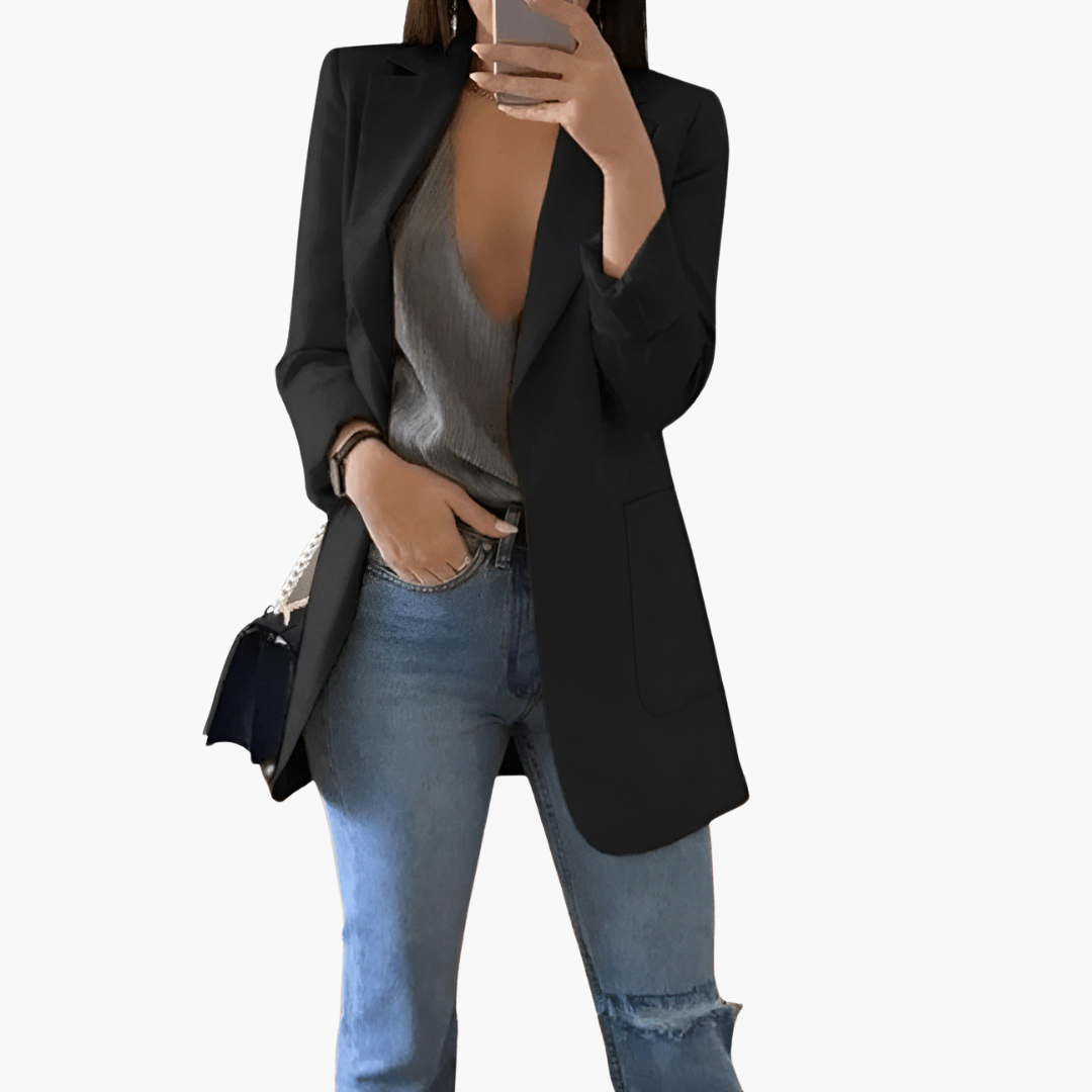 Classic Open Front Long Sleeve Women's Jacket