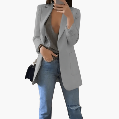 Classic Open Front Long Sleeve Women's Jacket