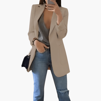Classic Open Front Long Sleeve Women's Jacket