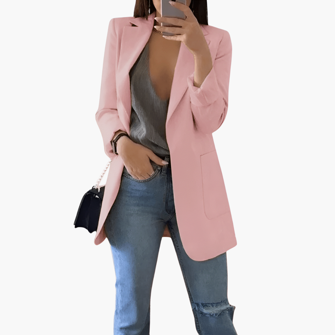 Classic Open Front Long Sleeve Women's Jacket