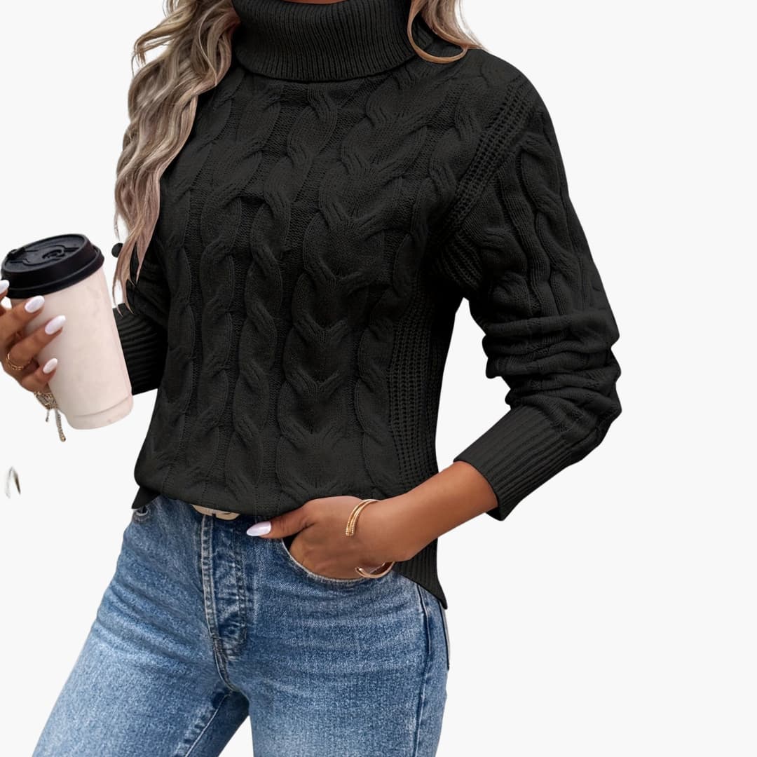 Women's Cable Knit Turtleneck Sweater