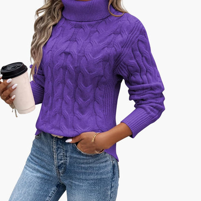 Women's Cable Knit Turtleneck Sweater