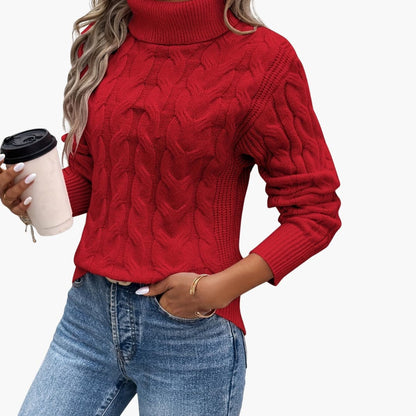Women's Cable Knit Turtleneck Sweater