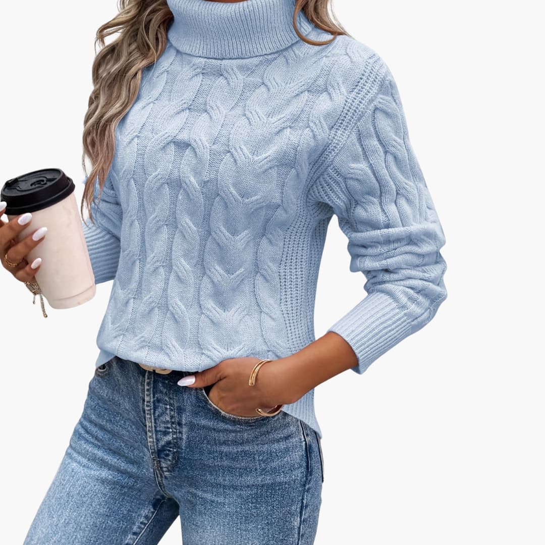 Women's Cable Knit Turtleneck Sweater