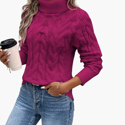 Women's Cable Knit Turtleneck Sweater
