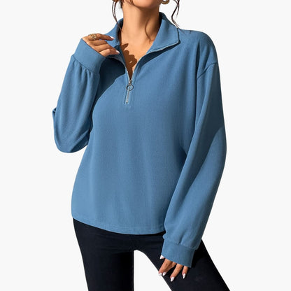 Ladies' High Neck Half Zip Sweater - Vossary