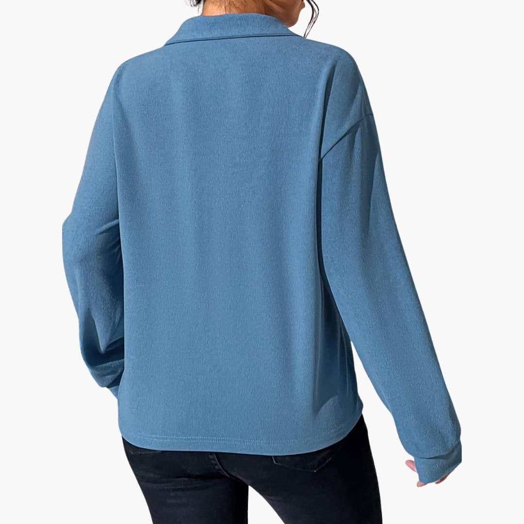 Ladies' High Neck Half Zip Sweater