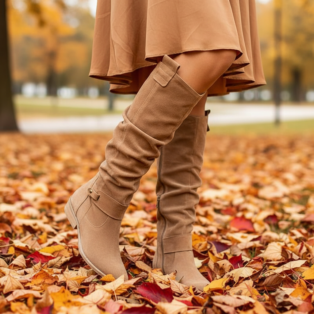 Women's Suede Look Ankle Boots - Pexav