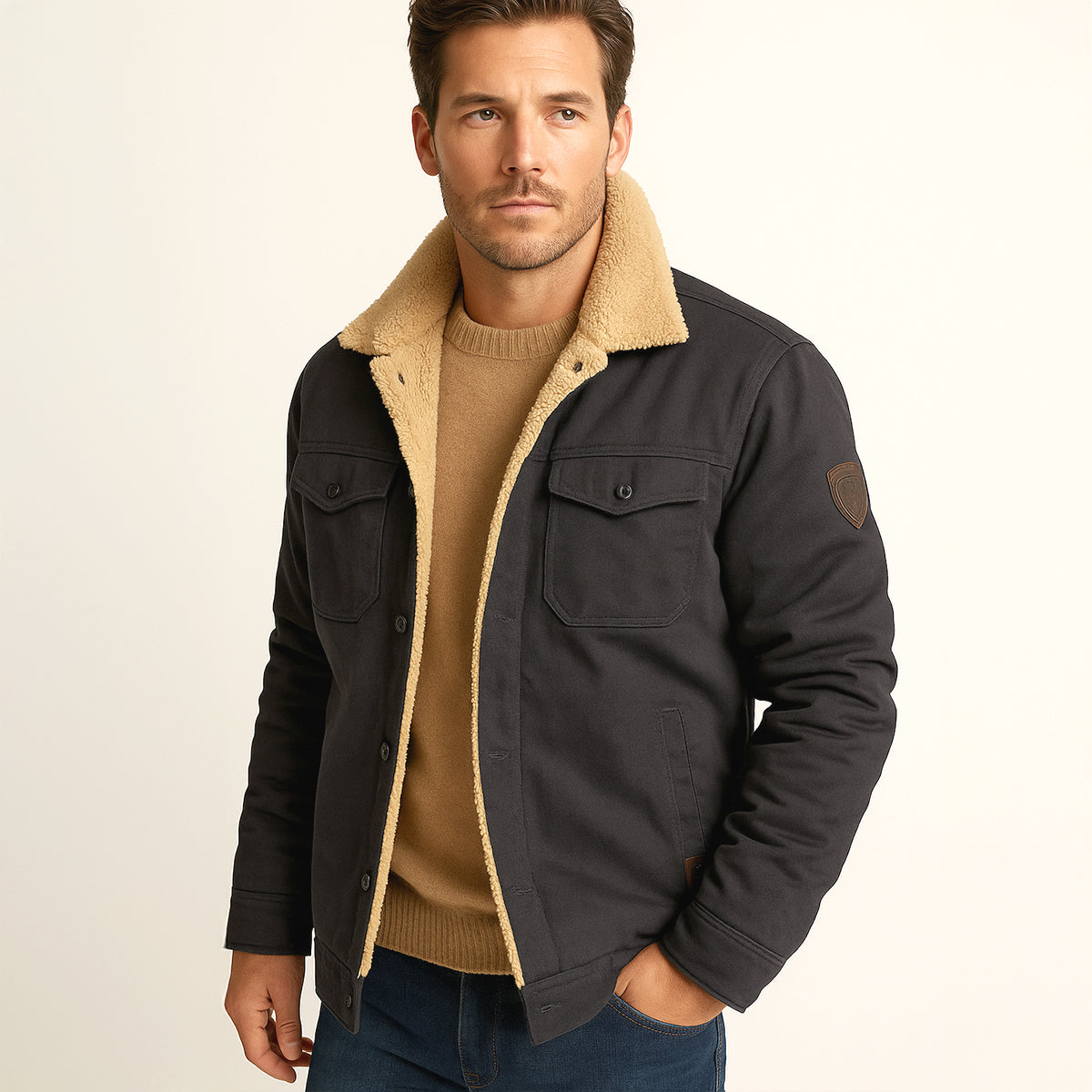 Thermal Insulated Mens Fleece Lined Winter Jacket