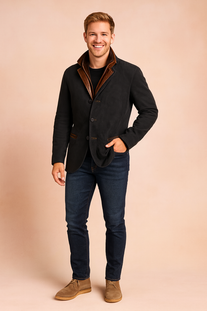 Classic Mens Relaxed Fit Button Down Jacket