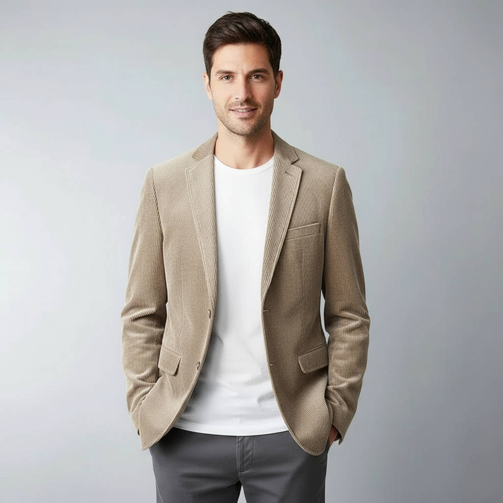 Classic Textured Mens Blazer Coat - EasyApparels