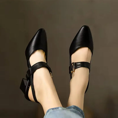 Classic Low Heel Slingback Shoes