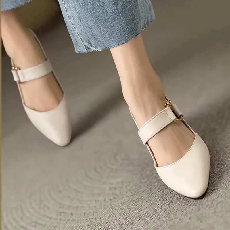 Classic Low Heel Slingback Shoes