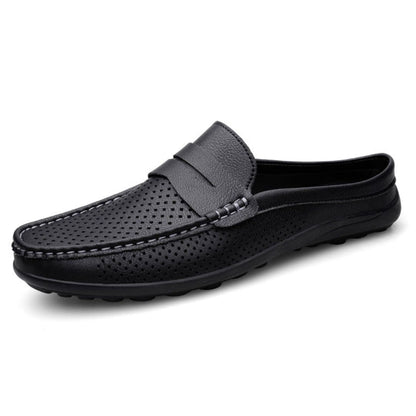 Slip On Leather Mule Shoes