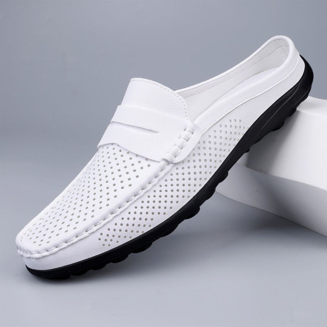 Slip On Leather Mule Shoes - EasyApparels