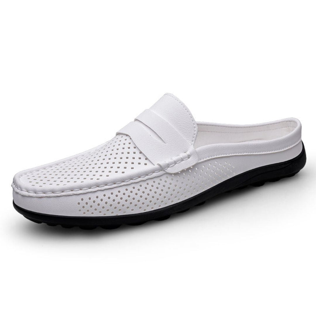 Slip On Leather Mule Shoes