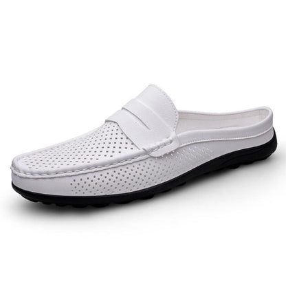Slip On Leather Mule Shoes
