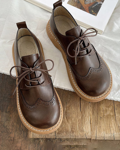 Classic Women's Leather Oxford Shoes