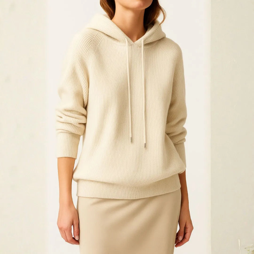 Soft Women's Cashmere Ribbed Sweatshirt