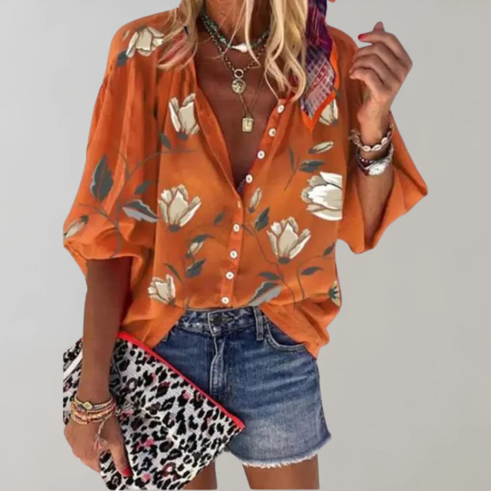Bright Floral Women's Casual Top