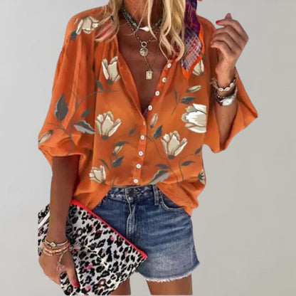 Bright Floral Women's Casual Top