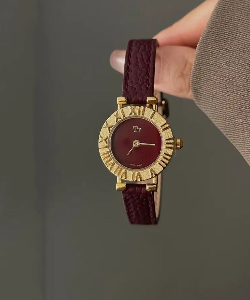 Luxueuses montres rouge en acier et cuir - EasyApparels