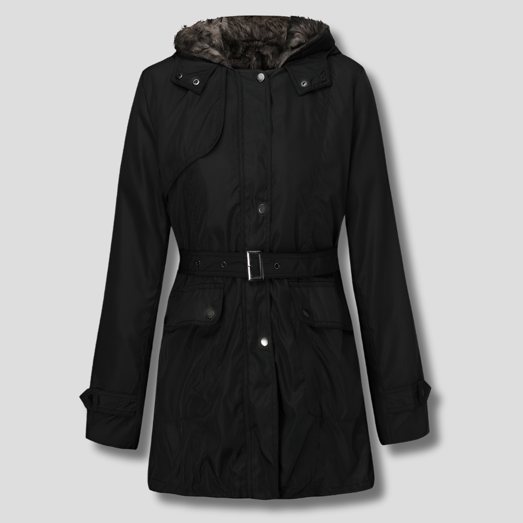 Stylish Women's Winter Coat with Faux Fur Inside - Vossary