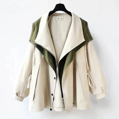 Casual Oversized Color Block Jacket
