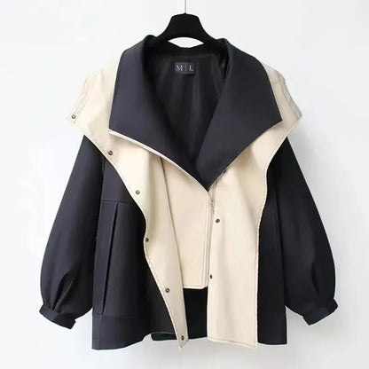 Casual Oversized Color Block Jacket - EasyApparels