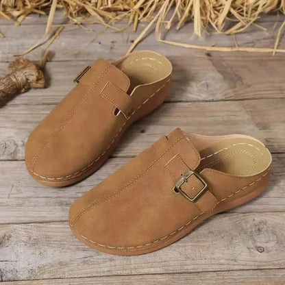 Elegant Buckle Slide Sandals