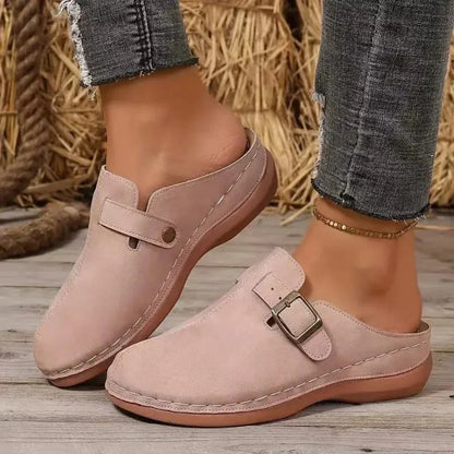 Elegant Buckle Slide Sandals