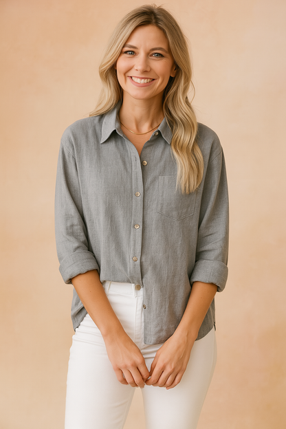 Relaxed Fit Blouse with Pocket