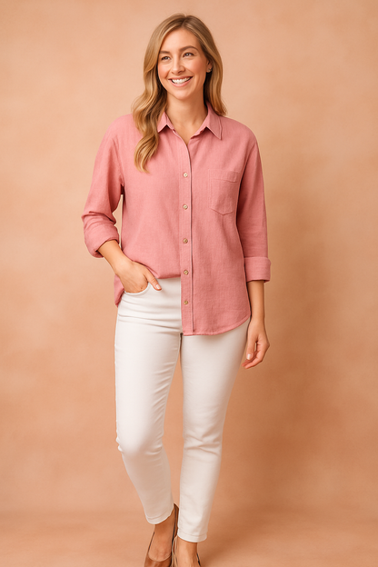 Relaxed Fit Blouse with Pocket