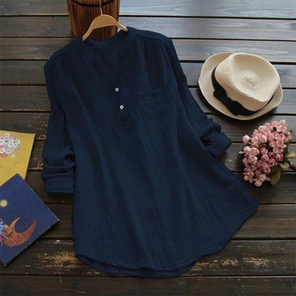 Comfy Women's Cotton Long Sleeve Casual Shirt