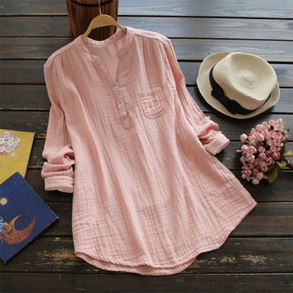 Comfy Women's Cotton Long Sleeve Casual Shirt