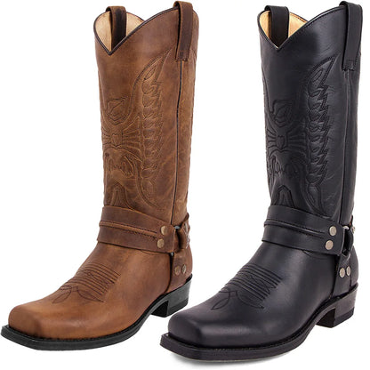 Western Leather Boots for Men - Classic & Durable - EasyApparels