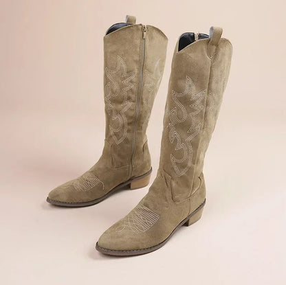 Fashionable Women's Western Boots - Comfort High Knee Style