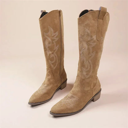 Fashionable Women's Western Boots - Comfort High Knee Style