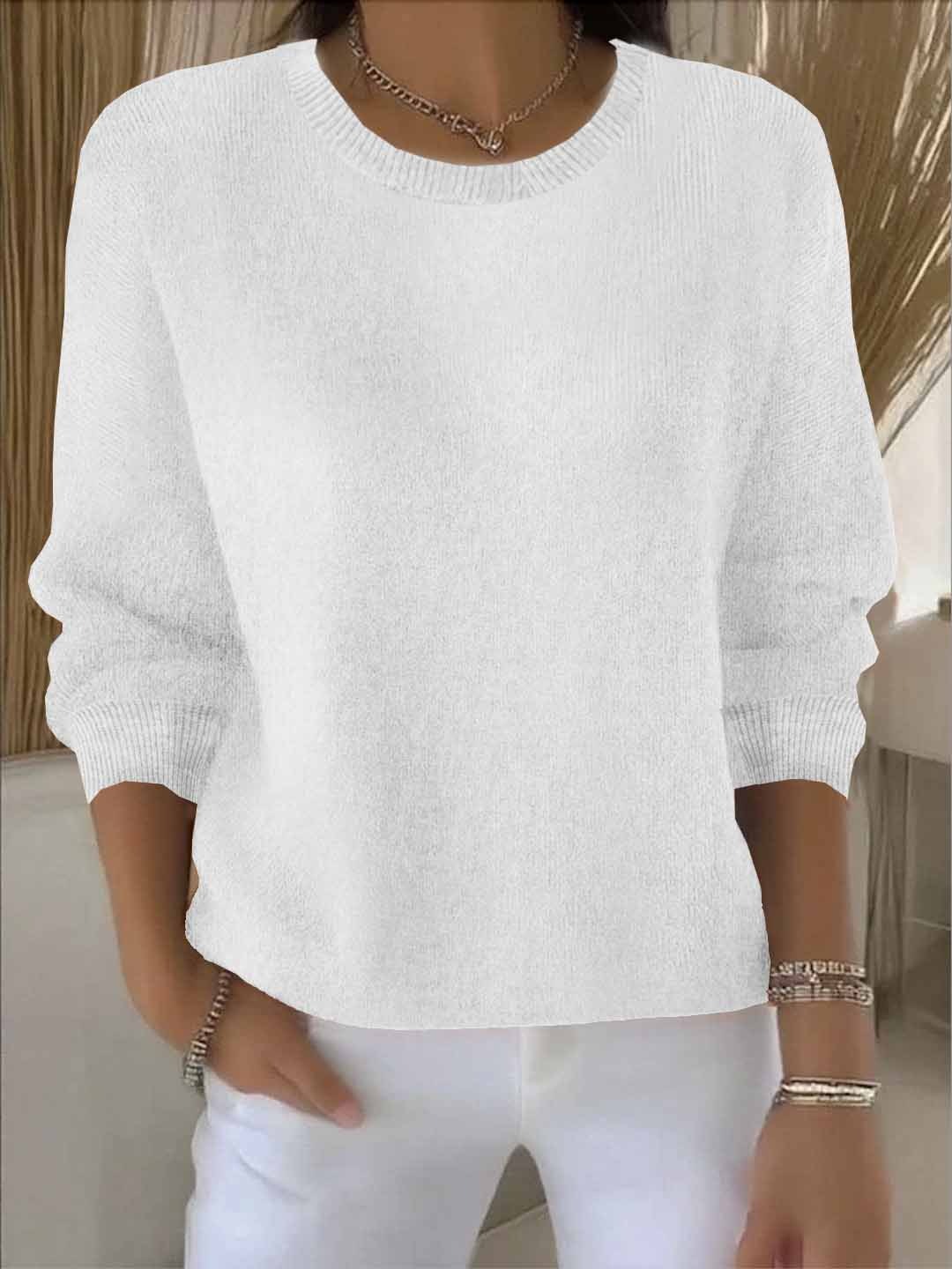Cozy Acrylic Crew Neck Sweater - Vossary