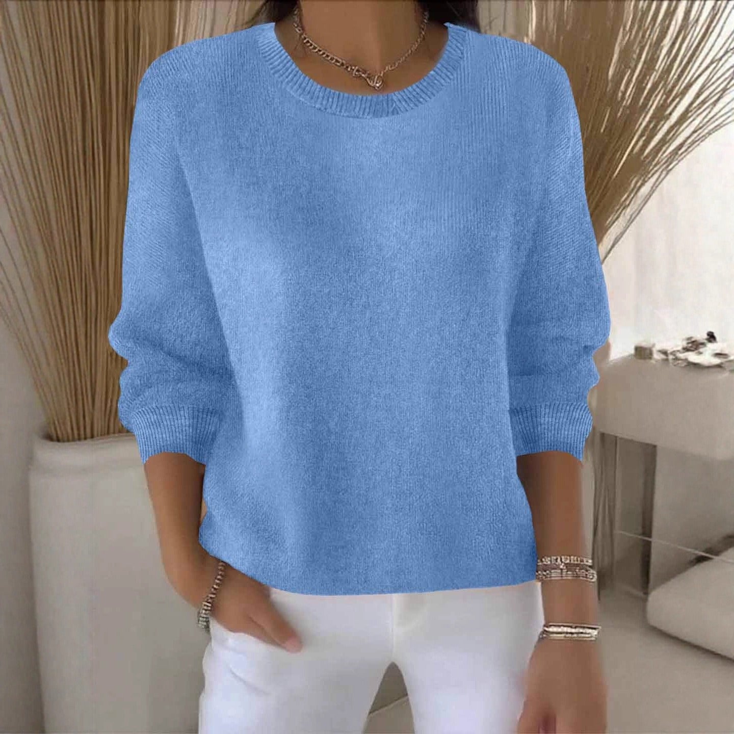Cozy Acrylic Crew Neck Sweater