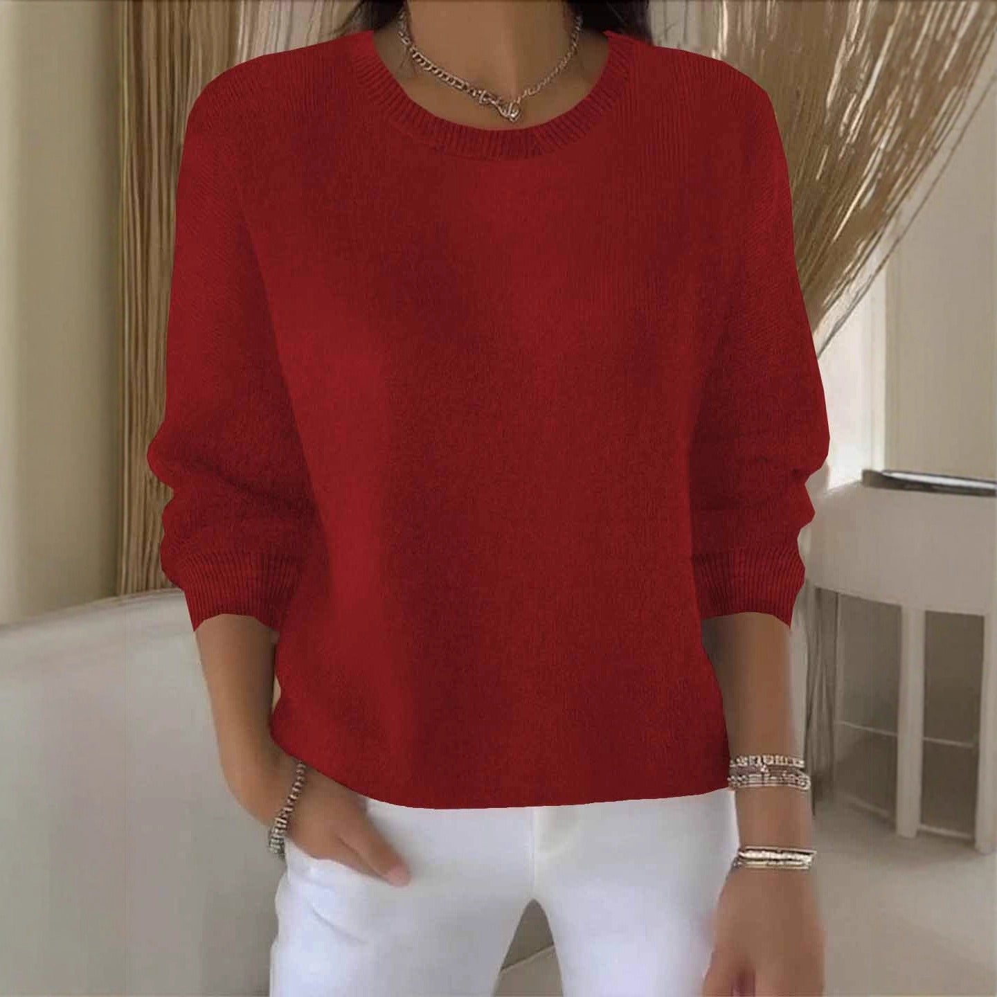 Cozy Acrylic Crew Neck Sweater