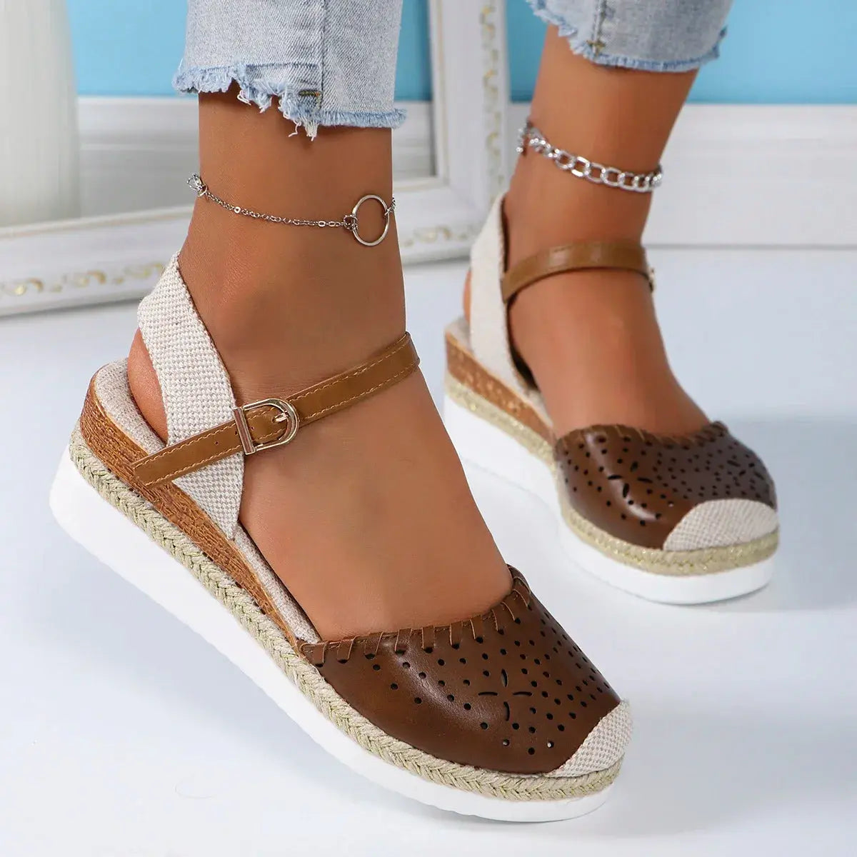 Women's Wedge Espadrille Sandals - Classic Comfortable Shoes