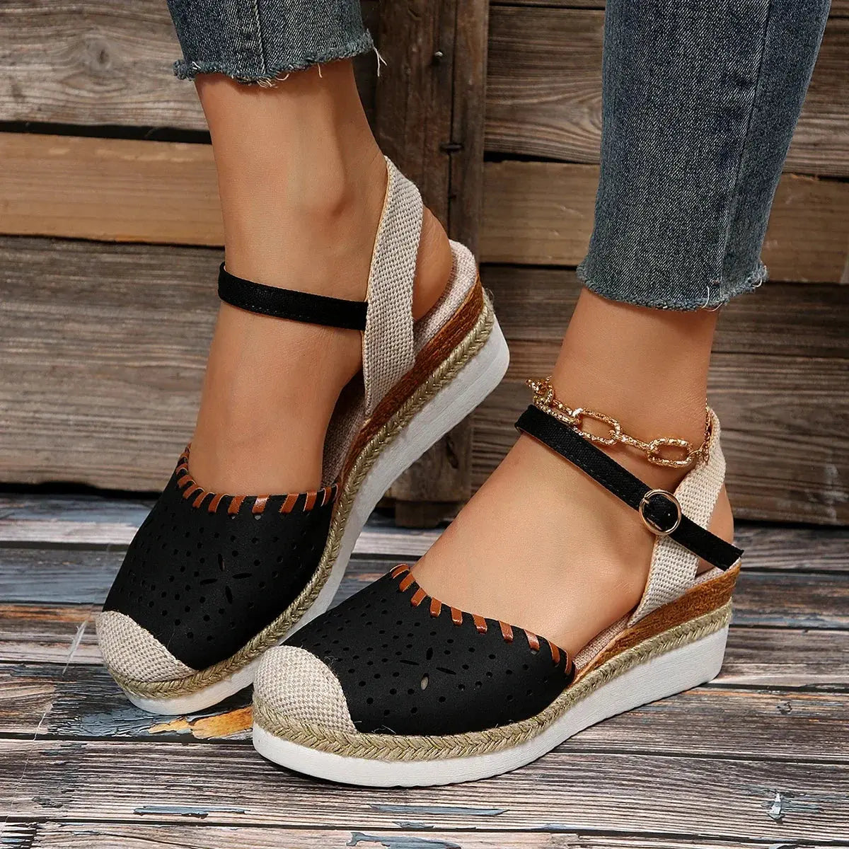 Women's Wedge Espadrille Sandals - Classic Comfortable Shoes