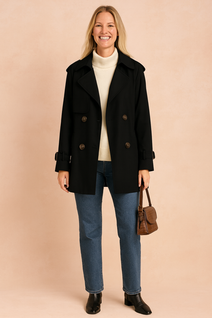 Classic Double Buttoned Rain Coat - Luxicro
