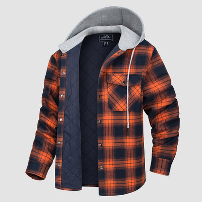 Cozy Hooded Plaid Jacket for Men
