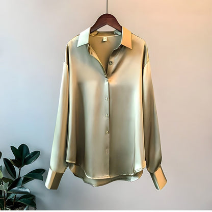Luxurious Women's Long Sleeve Silk Shirt