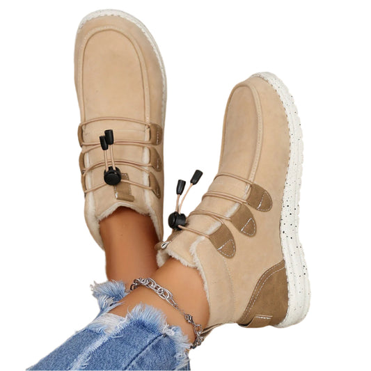 Cozy Winter Boots for Women - Insulated Fleece Sneakers - Luxicro