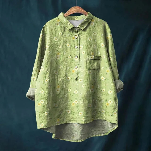 Comfortable Cotton Floral Women's Blouse - Luxicro
